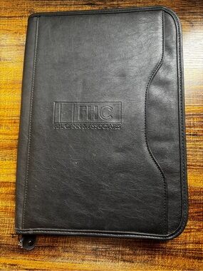 FHC Black Leather Tablet Portfolio Case by
